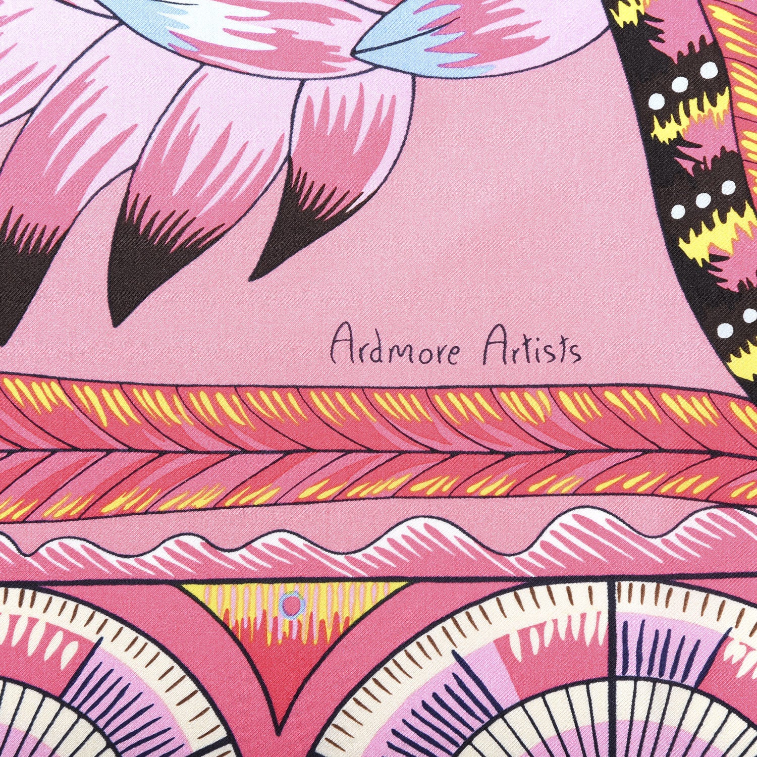 Hermes Silk The Savana Dance Wash 140 Scarf Rose Malabar Jaune Vieux Rose 3 of 4
