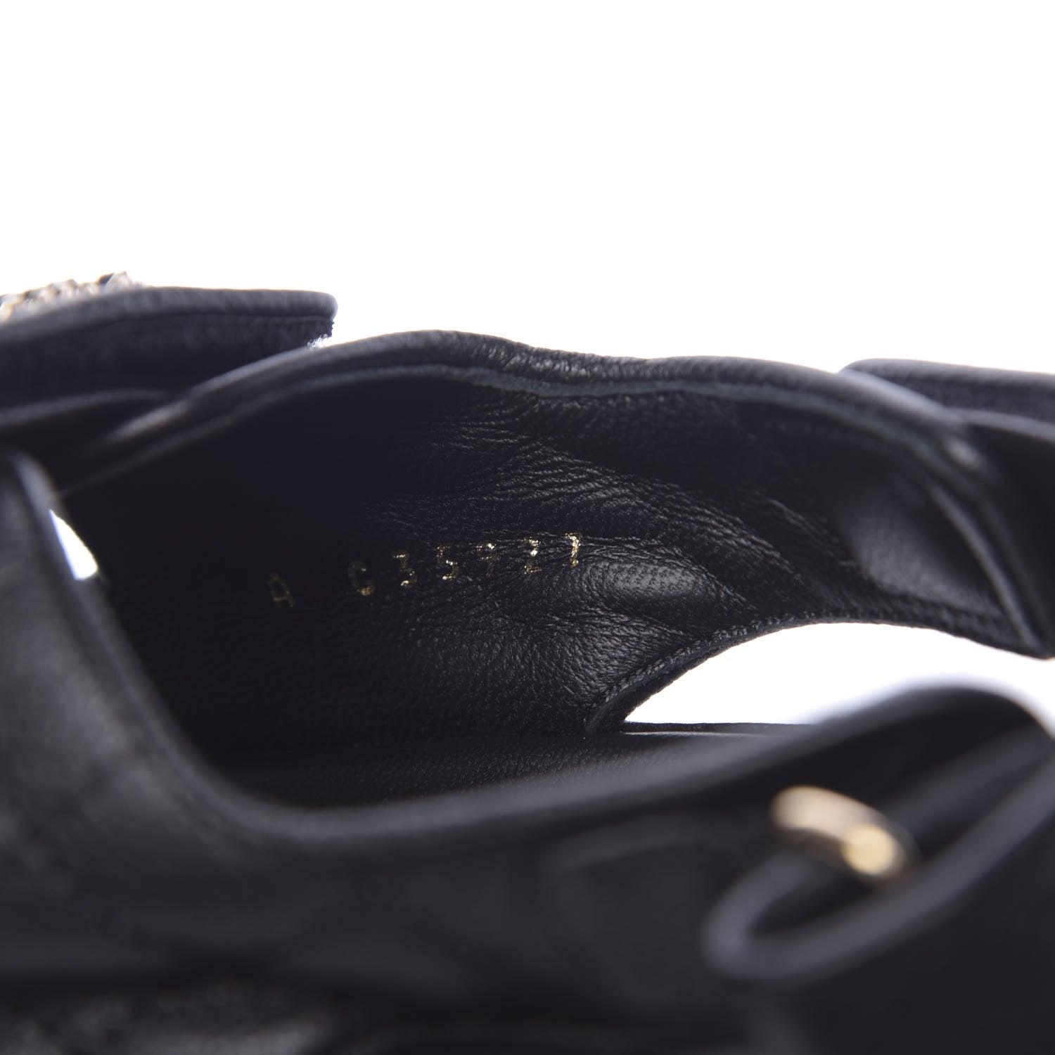 Chanel Grained Calfskin Velcro Dad Sandals 38.5 Black 7 of 8