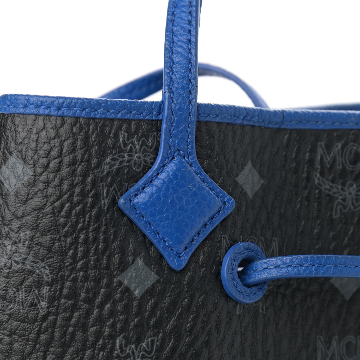 MCM Visetos Kira Drawstring Bag Black Blue 13 of 14