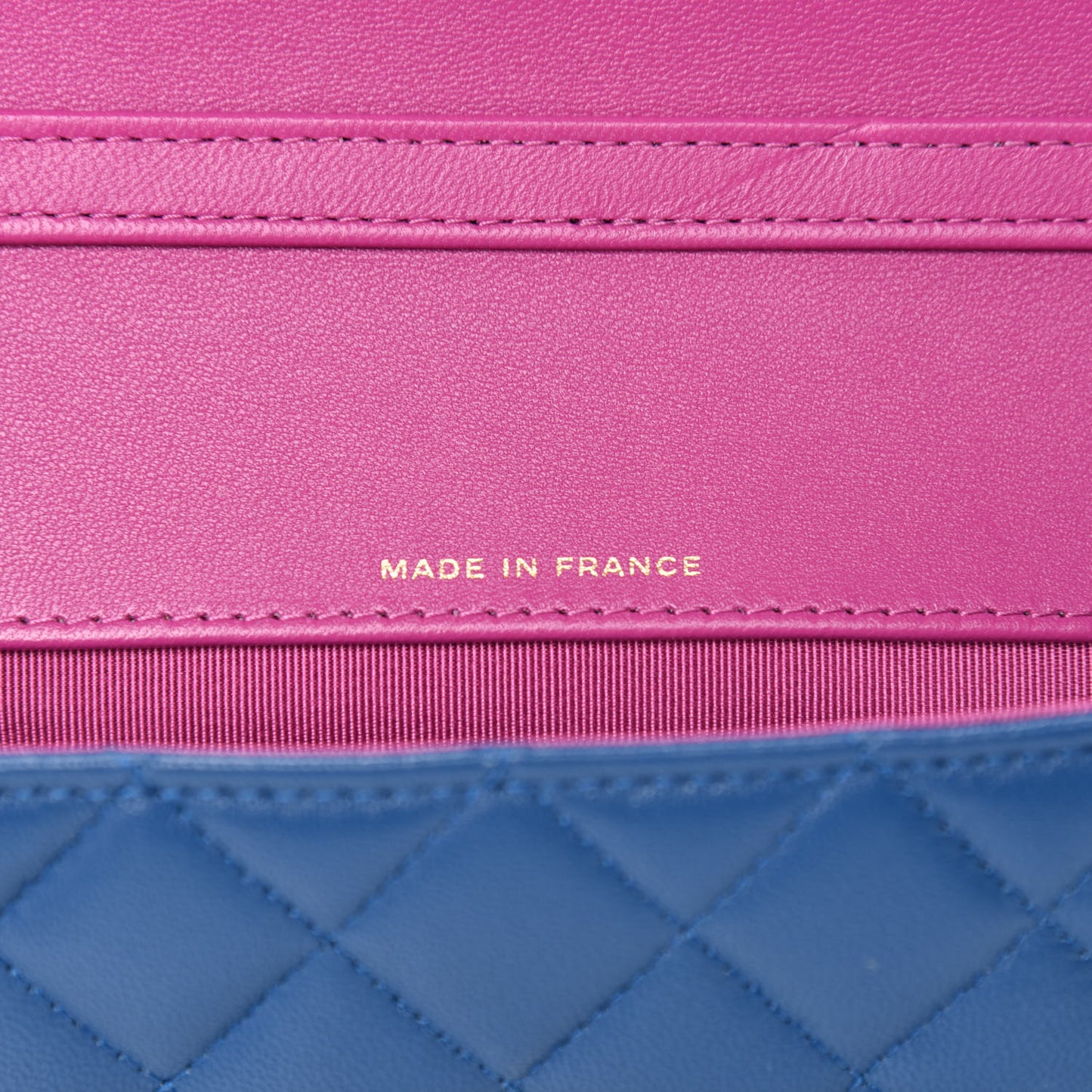Lambskin Quilted Glasses Case With Chain Blue Purple
