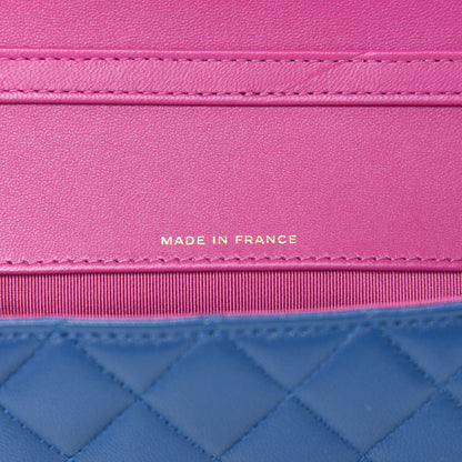 Chanel Lambskin Quilted Glasses Case With Chain Blue Purple 9 of 12