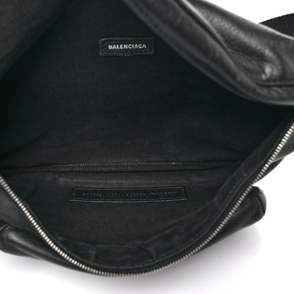 Balenciaga Smooth Calfskin Logo Large Everyday Beltpack Black White 5 of 11