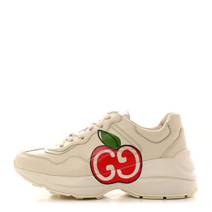 Gucci Calfskin GG Apple Womens Rhyton Sneakers 36 Ivory 1 of 9