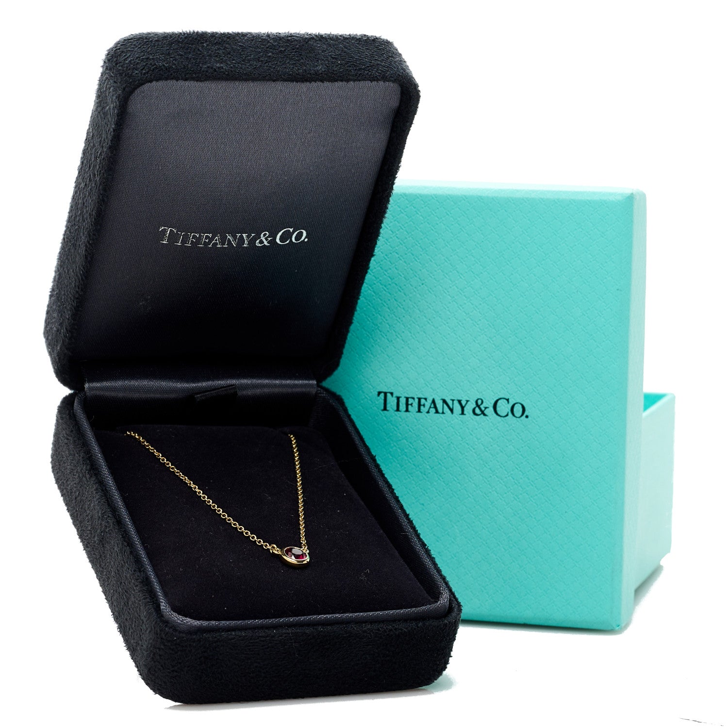 Tiffany 18K Yellow Gold Ruby Elsa Peretti Color By The Yard Pendant Necklace 6 of 6