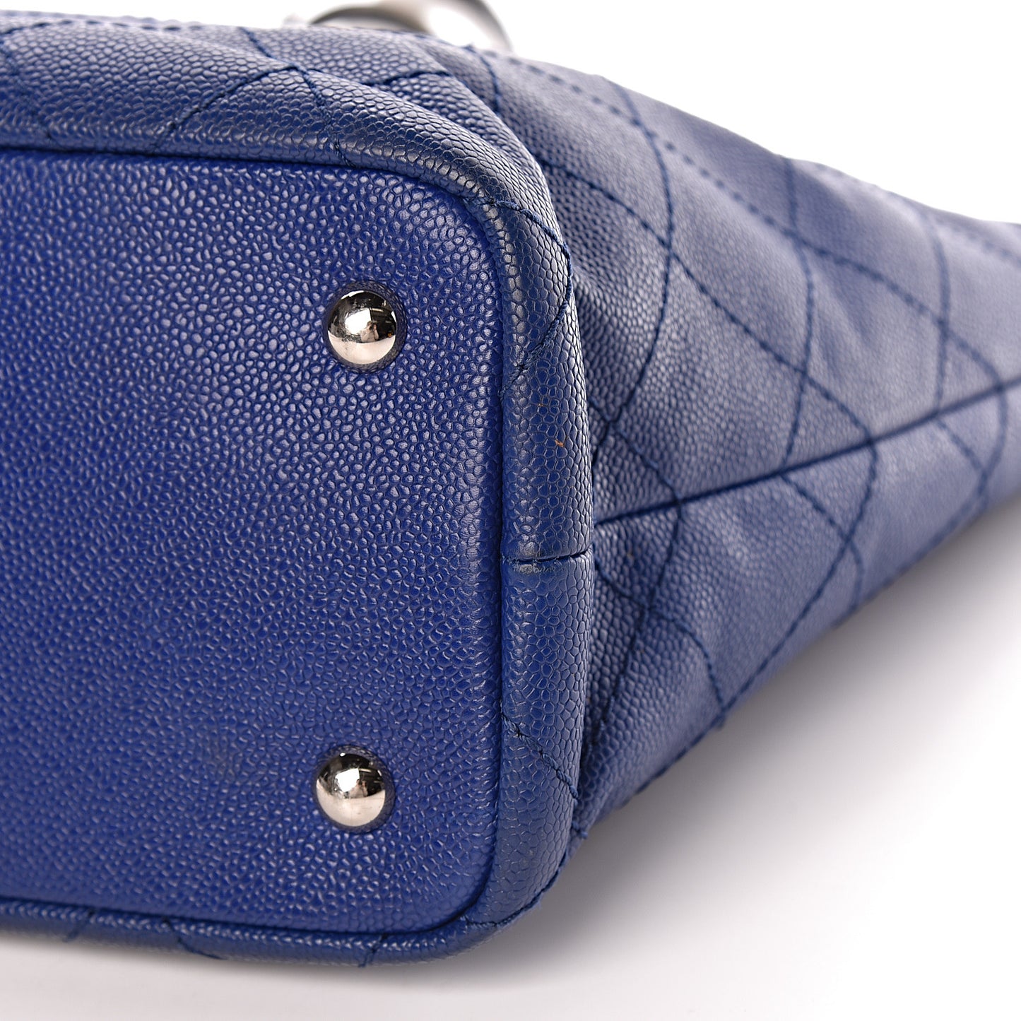 Grained Calfskin Shopping Fever Tote Blue