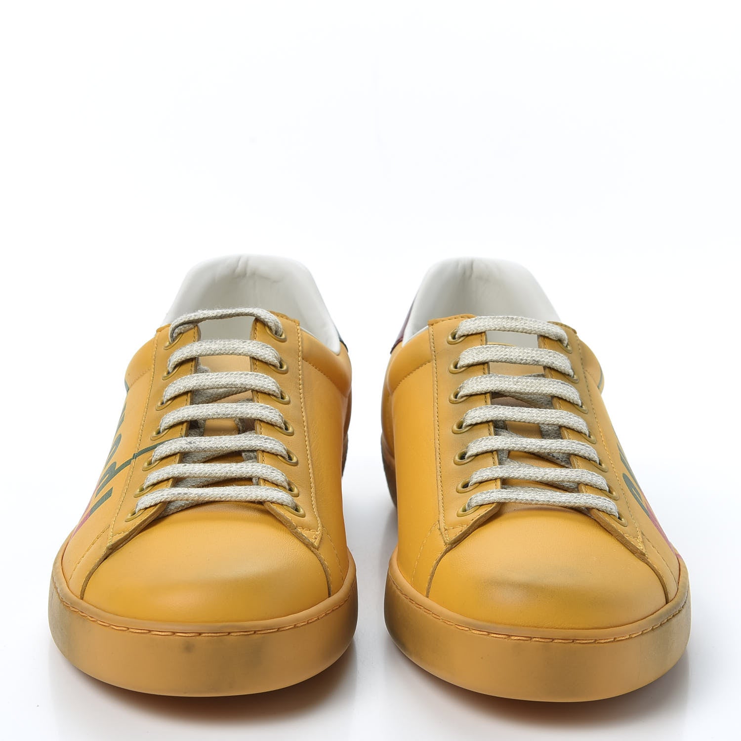 Gucci Distressed Calfskin Mens Ace Blade Sneakers 9 Crop 3 of 10