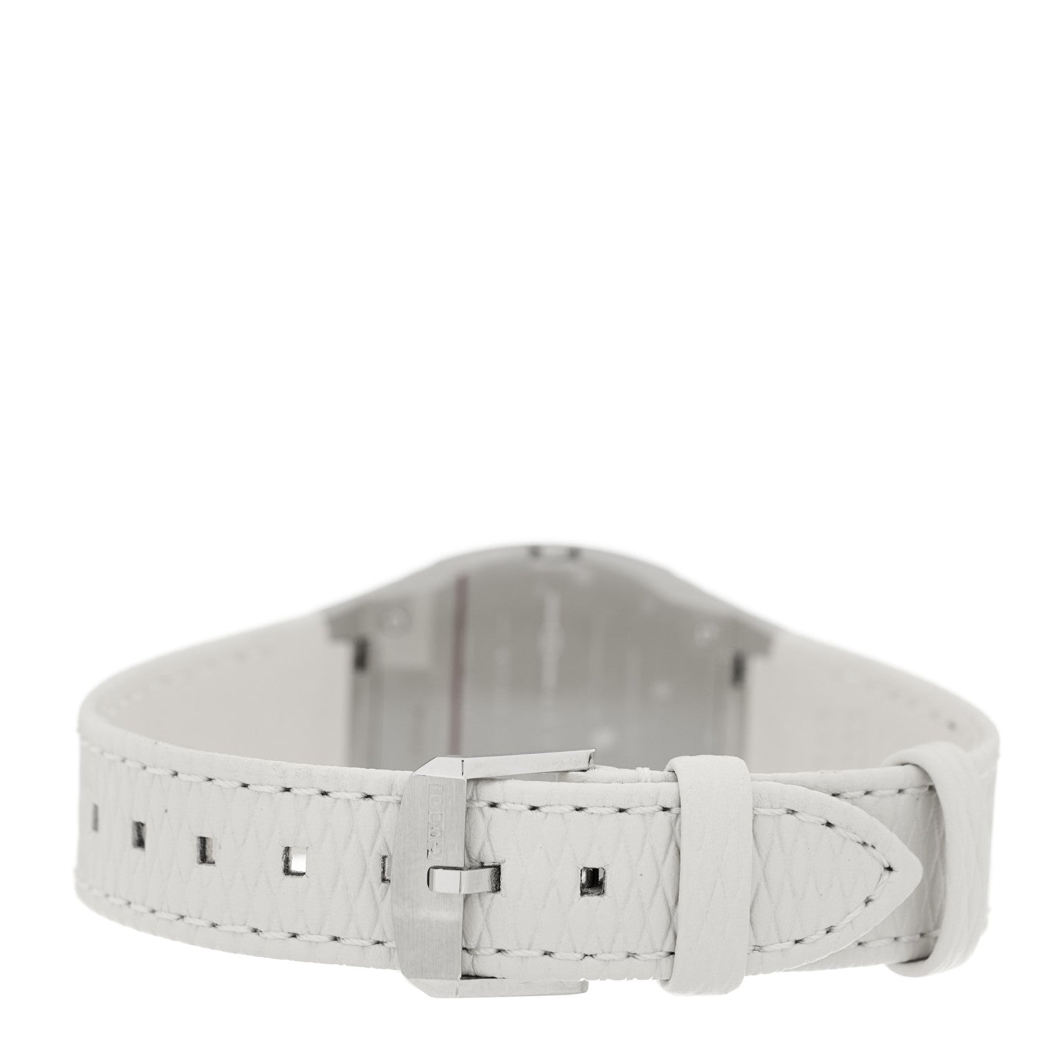 Gucci Stainless Steel Calfskin Diamond Bezel 30mm 25H Quartz Watch White 3 of 5