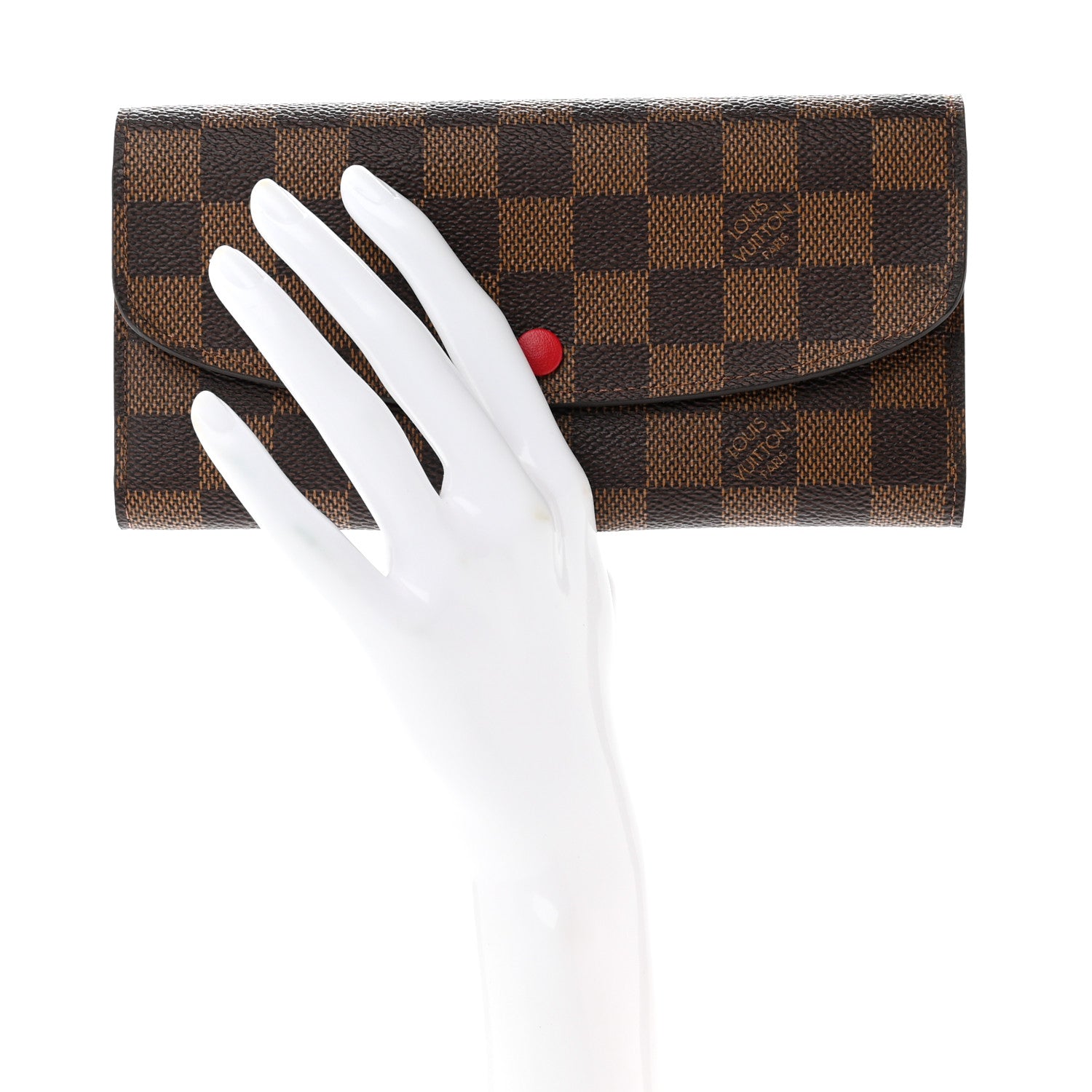 Louis Vuitton Damier Ebene Emilie Wallet Red 3 of 8