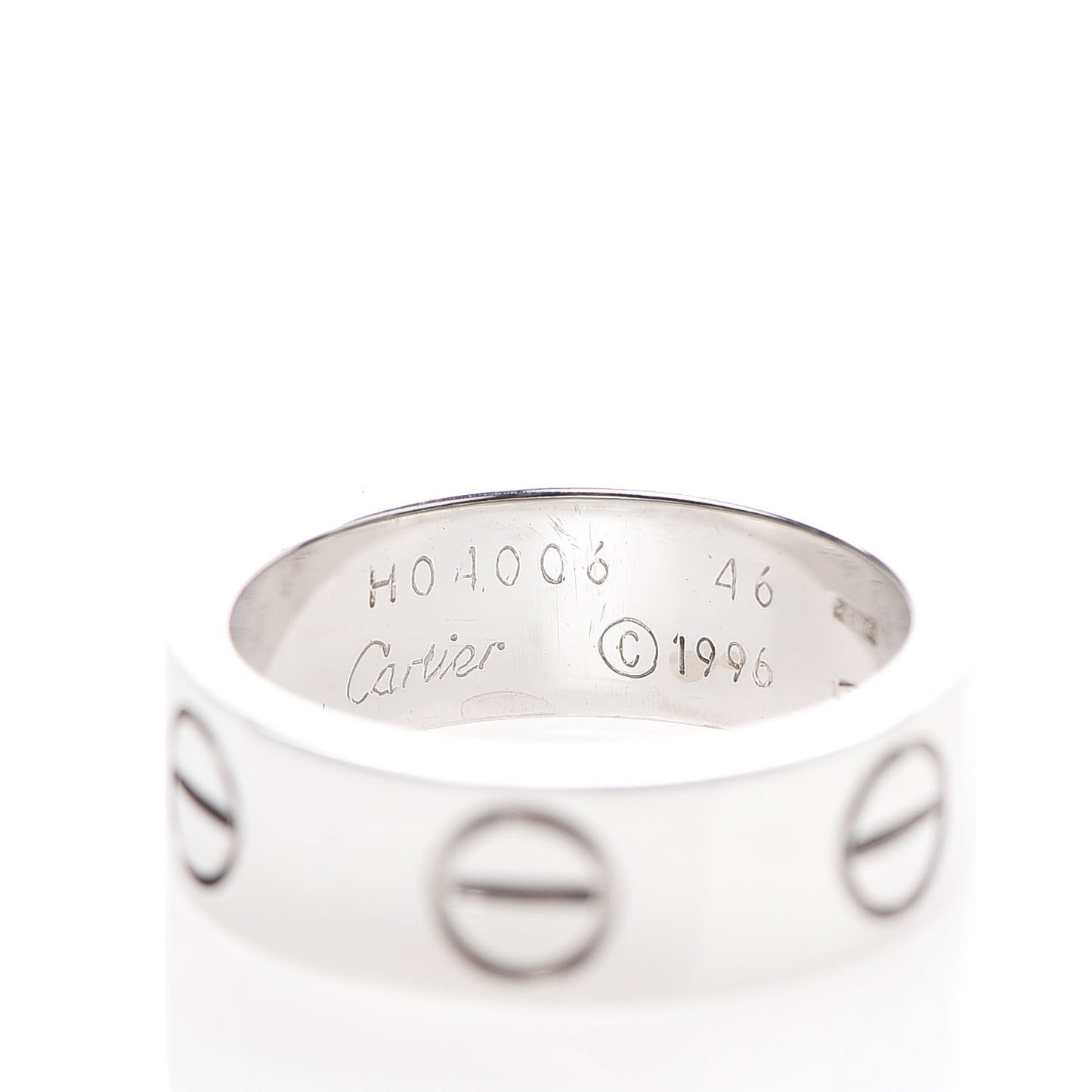 18K White Gold 5.5mm LOVE Ring 46 3.75