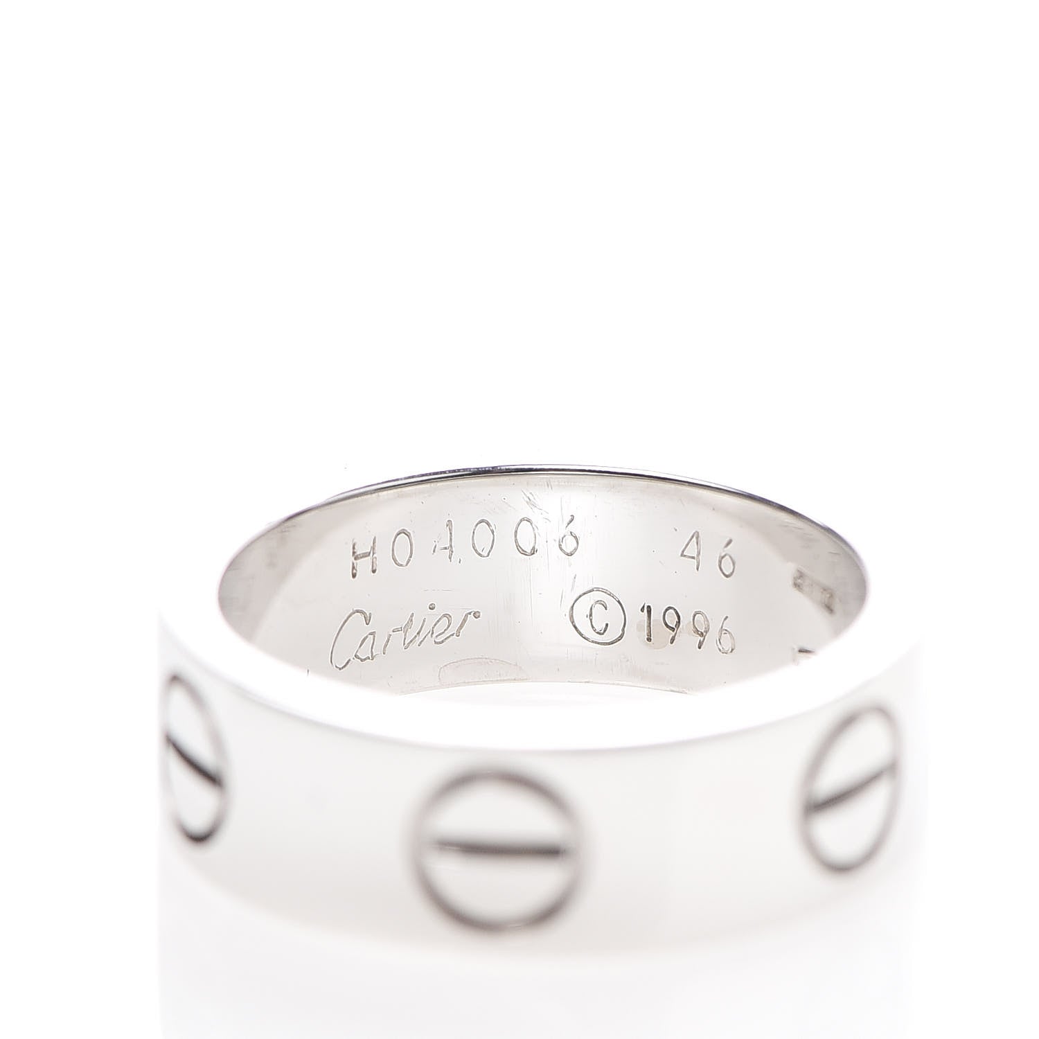 Cartier 18K White Gold 5.5mm LOVE Ring 46 3.75 4 of 4