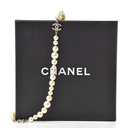Chanel Pearl Crystal Long CC Necklace Gold 5 of 5