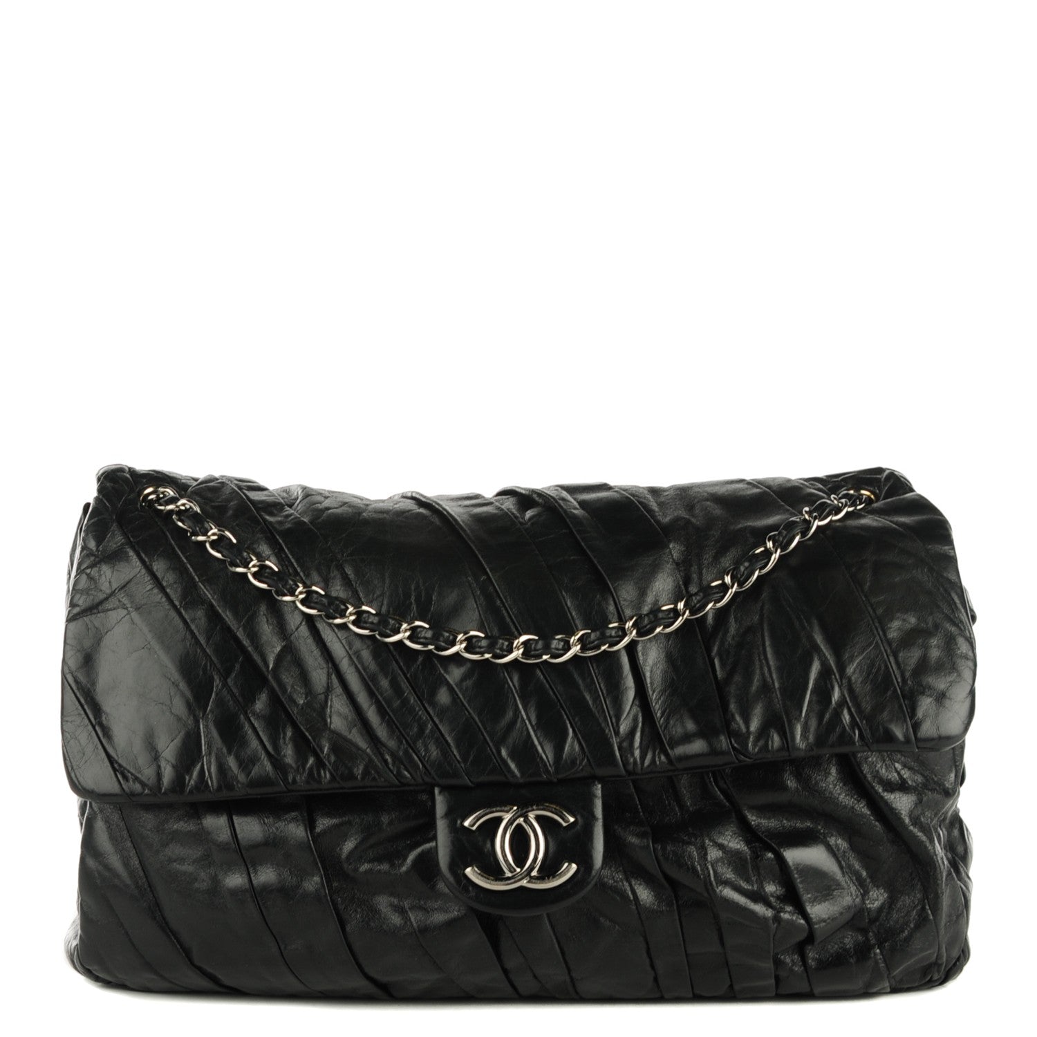 Chanel Glazed Calfskin Twisted Maxi Flap Black 1 of 7