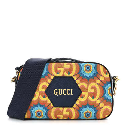 Gucci GG Supreme Kaleidoscope Calfskin Script Logo Gucci 100 Camera Bag Blue Orange Multicolor Blue Agata 1 of 9