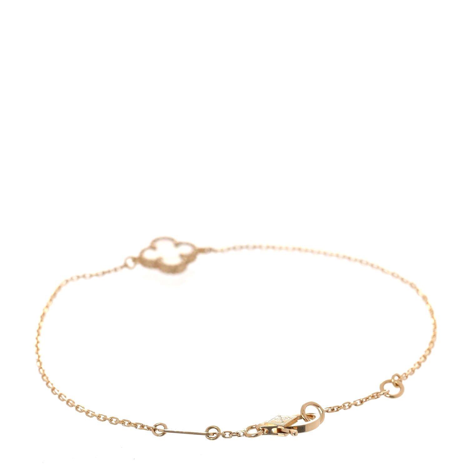 Van Cleef & Arpels 18K Yellow Gold Mother of Pearl Sweet Alhambra Bracelet 3 of 7