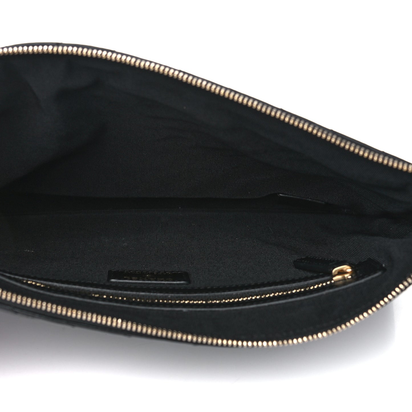 Aged Calfskin Chevron Quilted Medium Cosmetic Case Black