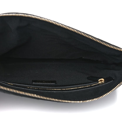 Chanel Aged Calfskin Chevron Quilted Medium Cosmetic Case Black 5 of 13