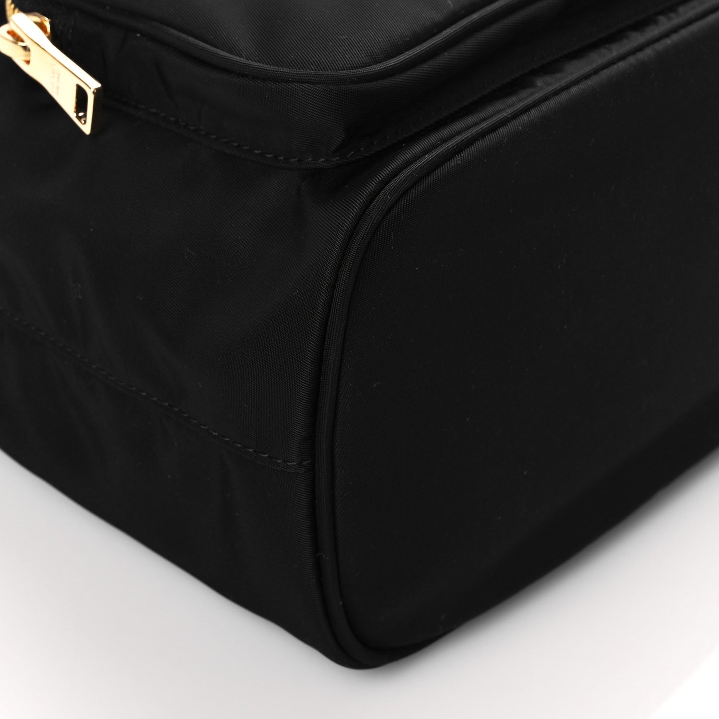 Saffiano Tessuto Nylon Mini Bucket Crossbody Bag Black