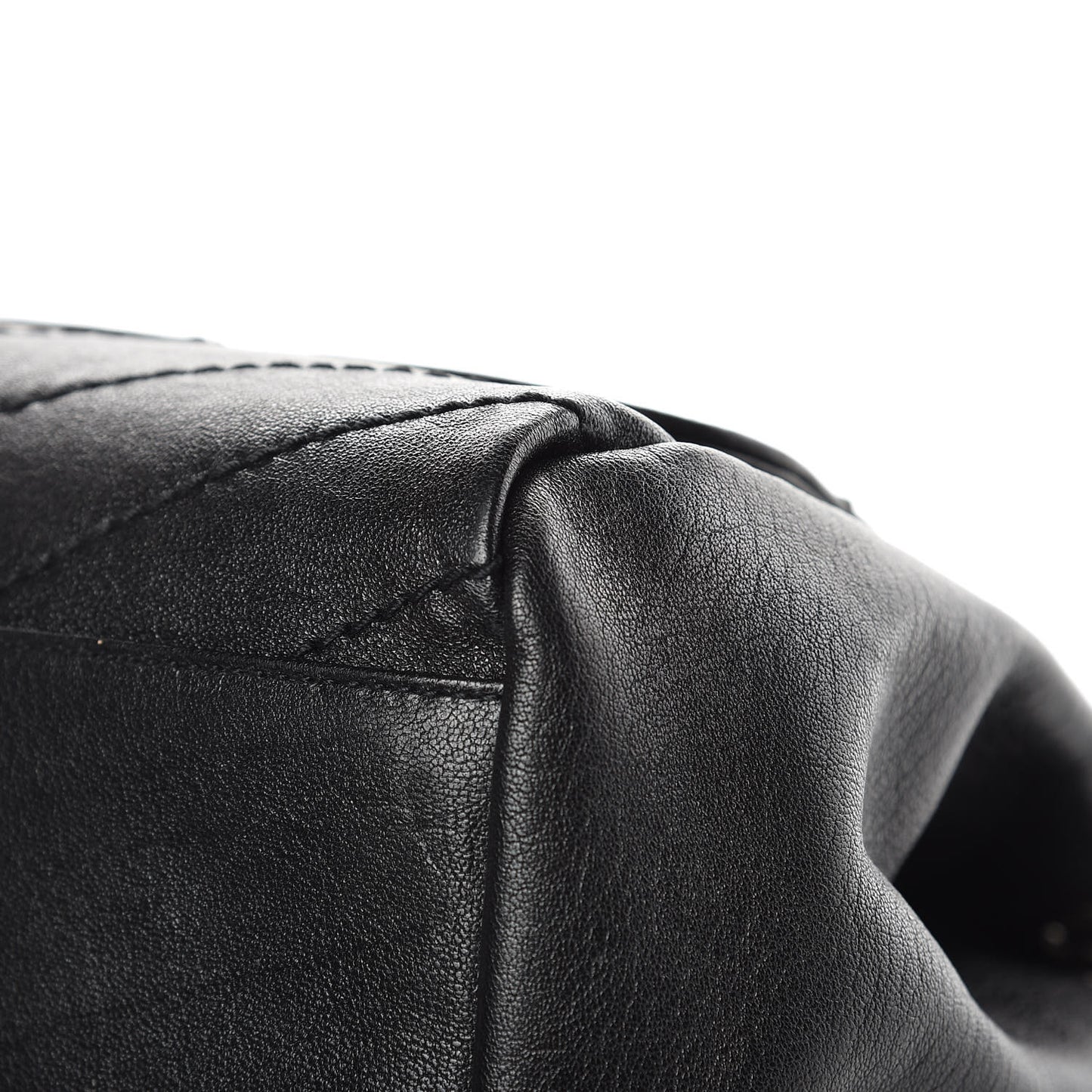 Pebbled Lambskin Chevron Monogram Large Nolita Black
