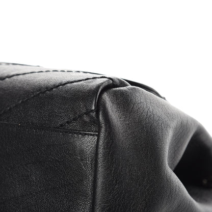 Saint Laurent Pebbled Lambskin Chevron Monogram Large Nolita Black 9 of 9