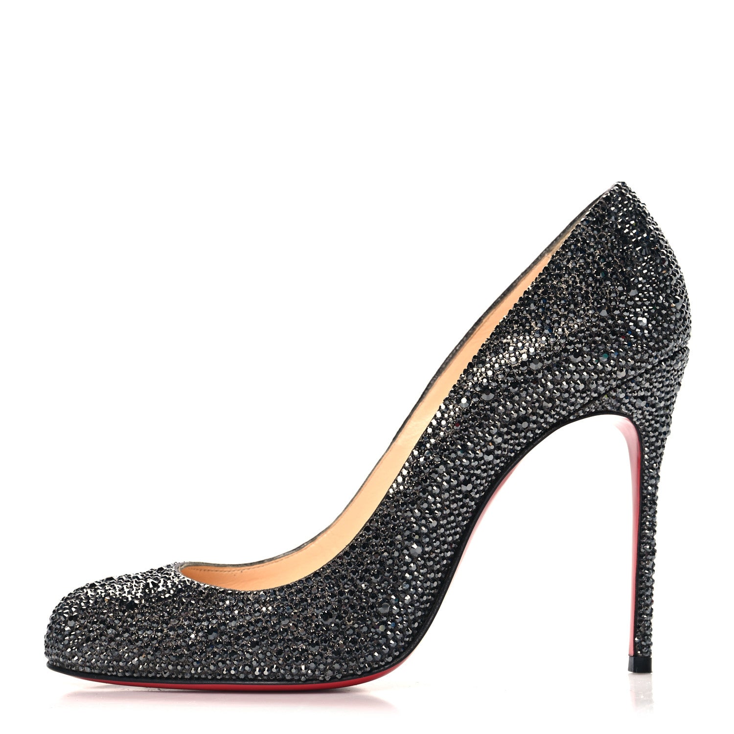 Christian Louboutin Suede Metallic Strass Fifi 100 Pumps 38.5 Silver 1 of 8
