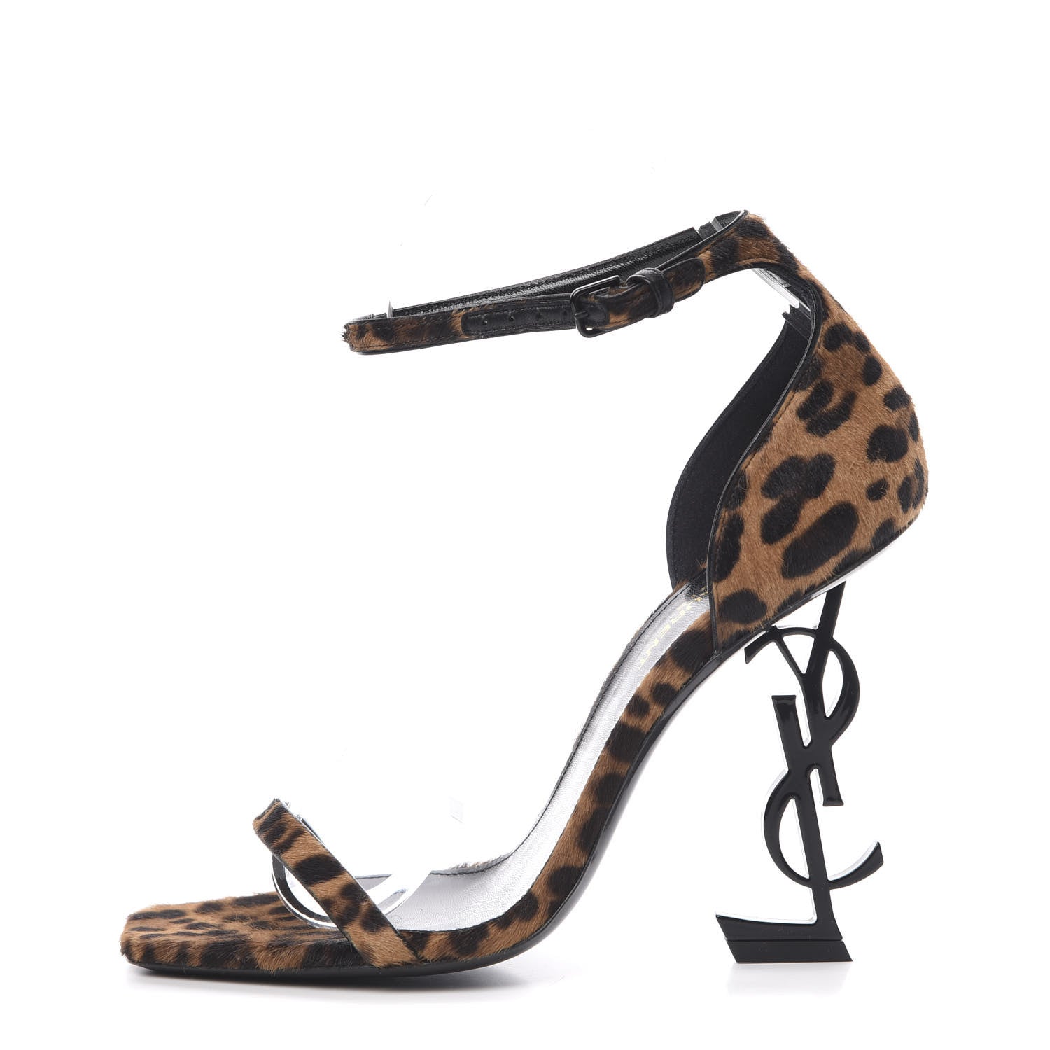 Saint Laurent Calf Hair Leopard Opyum 110 Sandals 37.5 Brown 1 of 9