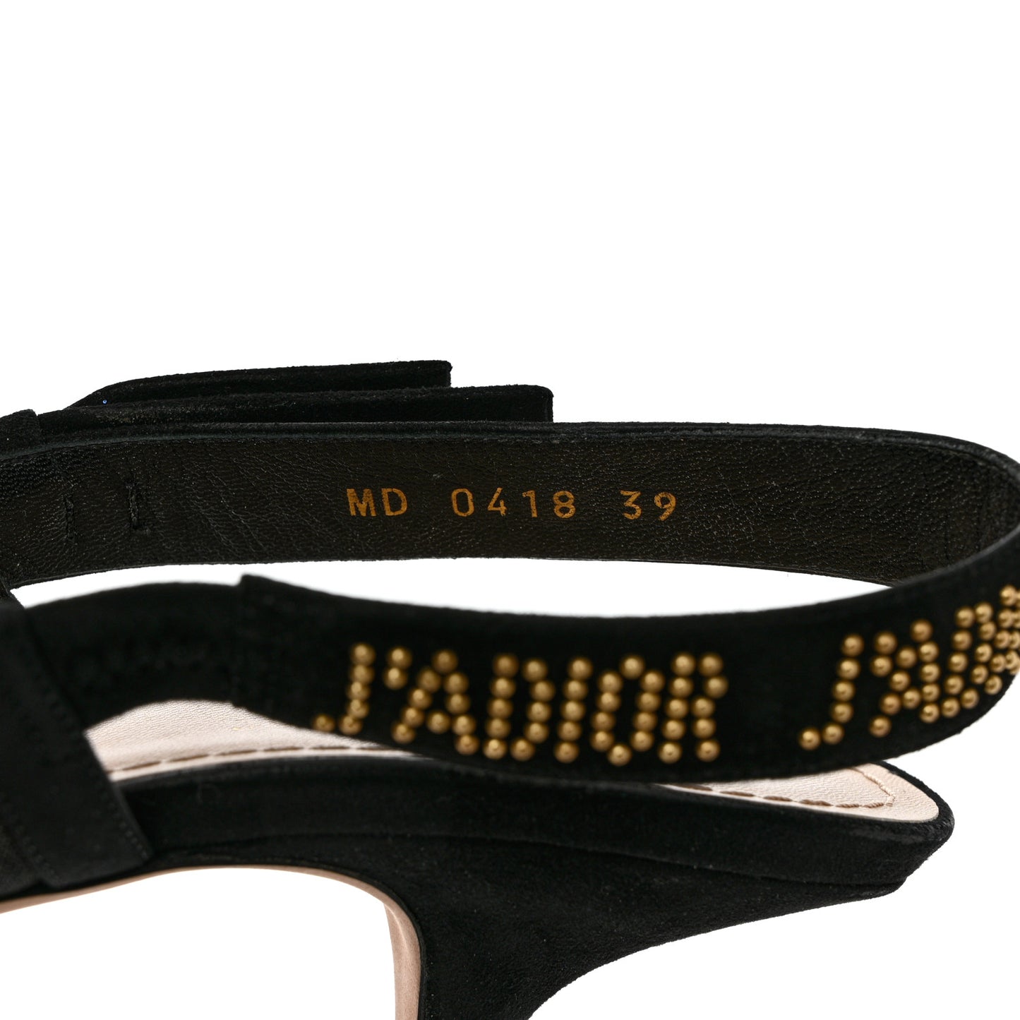 Mesh Plumetis Suede Dotted Studded J'Adoir Slingback 65mm Pumps 39 Black Gold