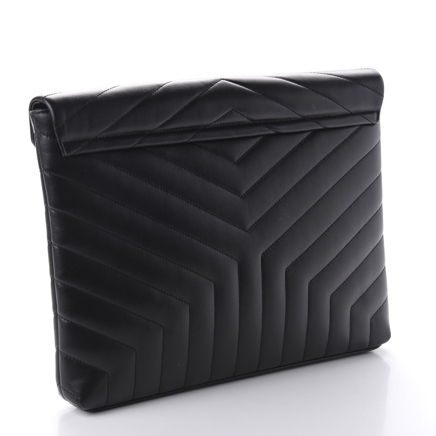 Saint Laurent Calfskin Y Quilted Monogram Loulou Document Holder Black 3 of 9