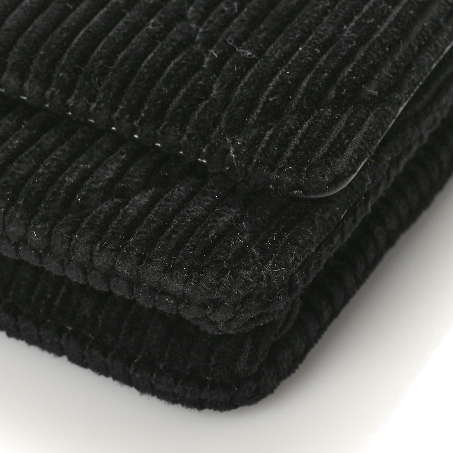 Corduroy Quilted Chanel 19 Wallet On Chain WOC Black