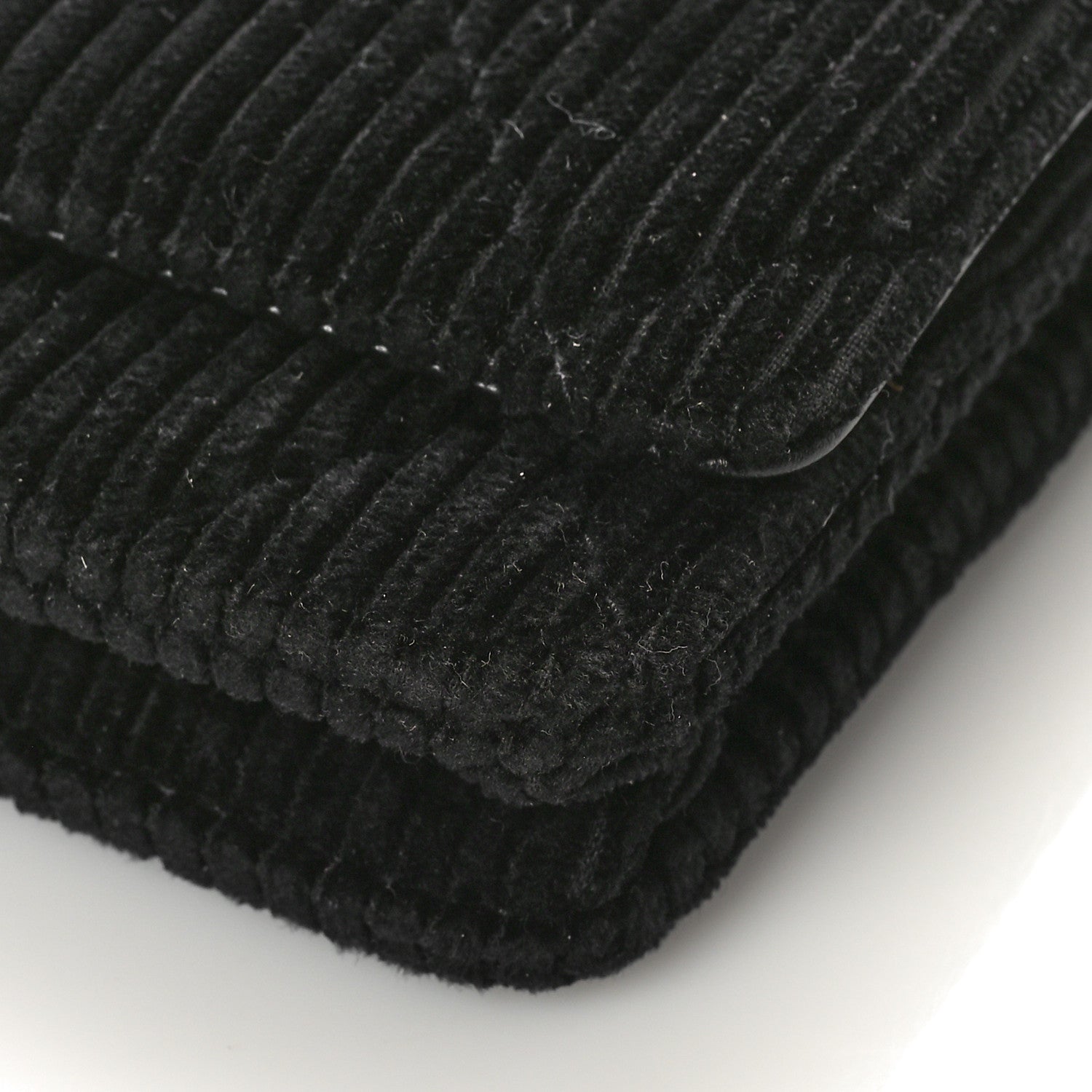 Chanel Corduroy Quilted Chanel 19 Wallet On Chain WOC Black 9 of 10