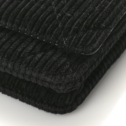 Chanel Corduroy Quilted Chanel 19 Wallet On Chain WOC Black 9 of 10
