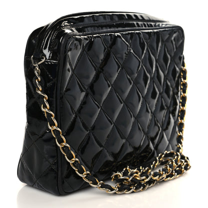 Chanel Patent Quilted Tassel Camera Case Black 2 of 8