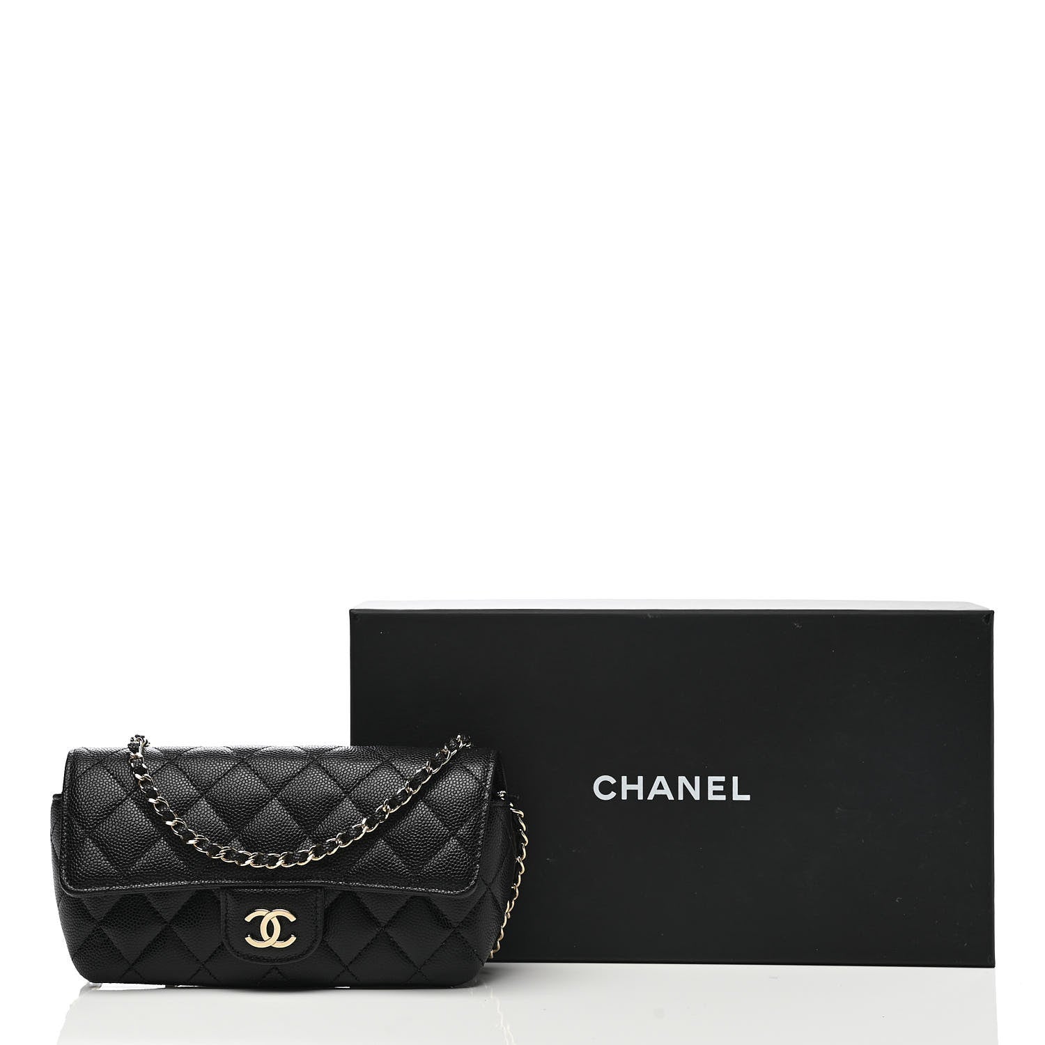 Chanel Caviar Quilted Glasses Case With Chain Black 9 of 9