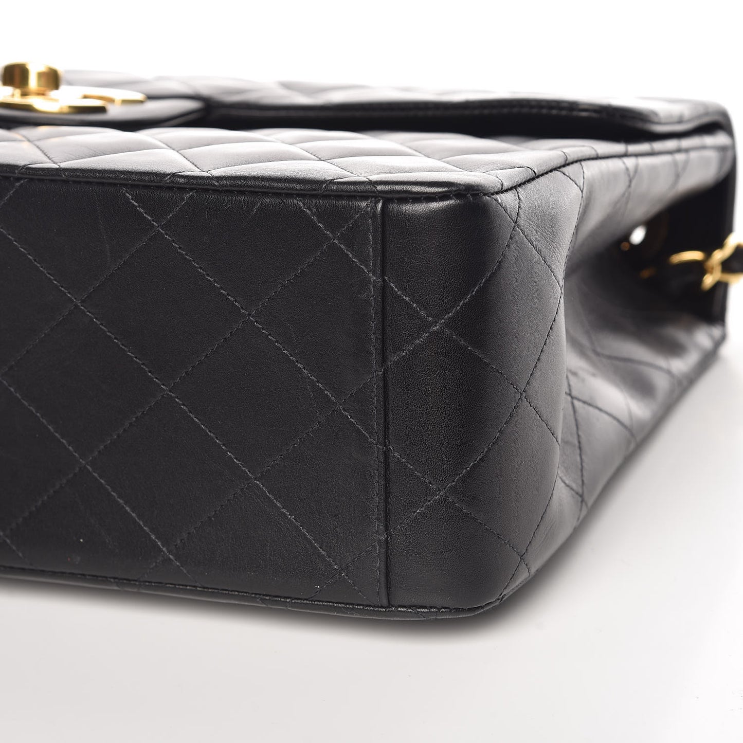 Lambskin Quilted XL Jumbo Single Flap Black