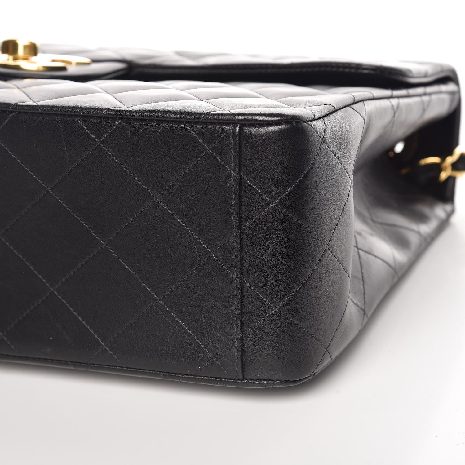 Chanel Lambskin Quilted XL Jumbo Single Flap Black 10 of 13