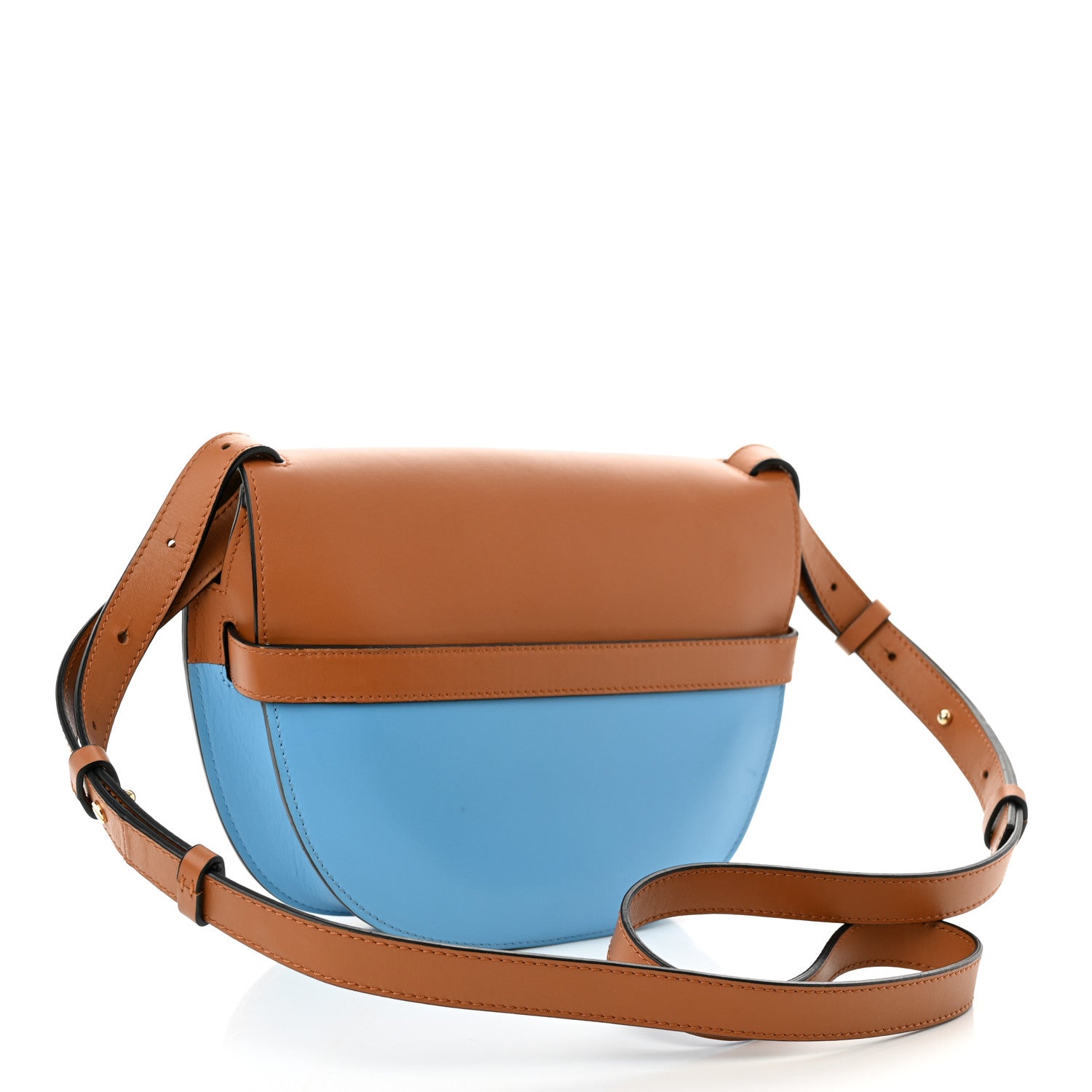 Loewe Calfskin Small Gate Crossbody Bag Tan Sky Blue 3 of 9