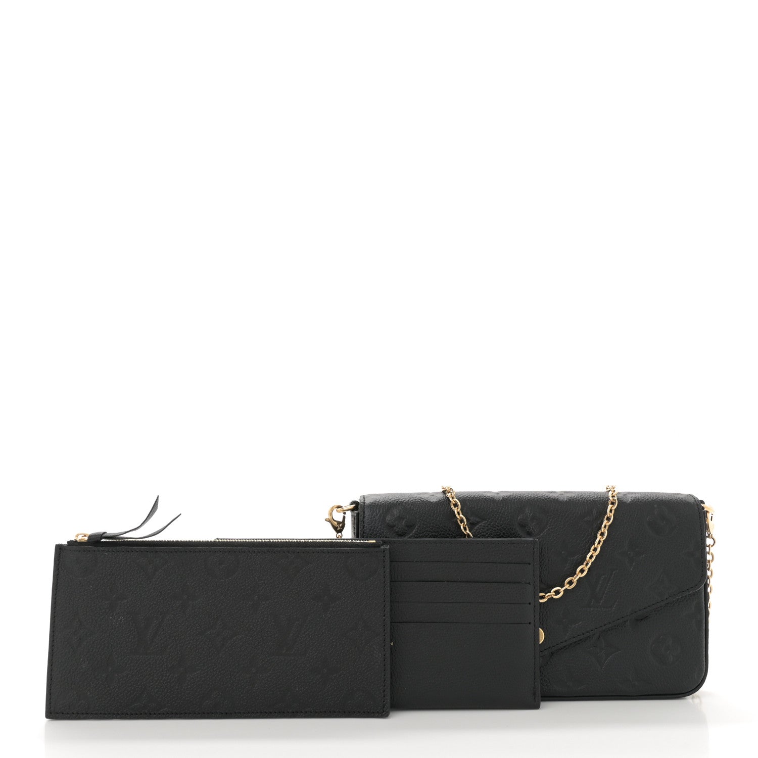 Louis Vuitton Empreinte Pochette Felicie Chain Wallet Black 3 of 12