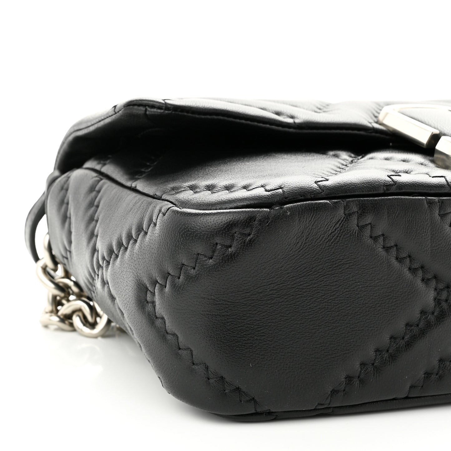 Lambskin Quilted J Marc Large Shoulder Bag Black
