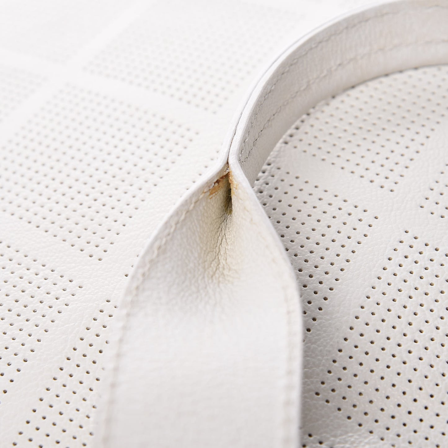 Goatskin Perforated Large CC Tote White