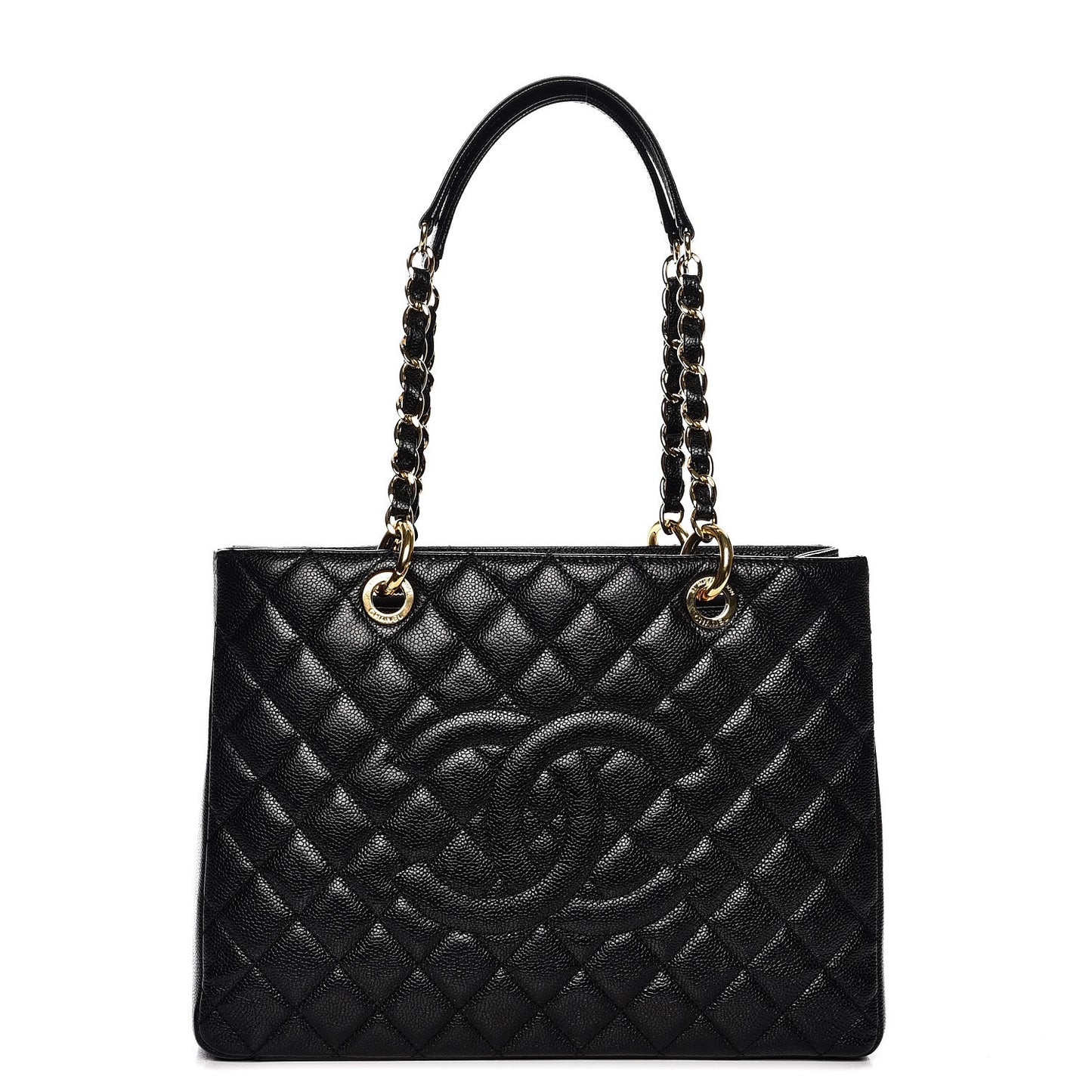 Caviar Quilted Grand Shopping Tote GST Black