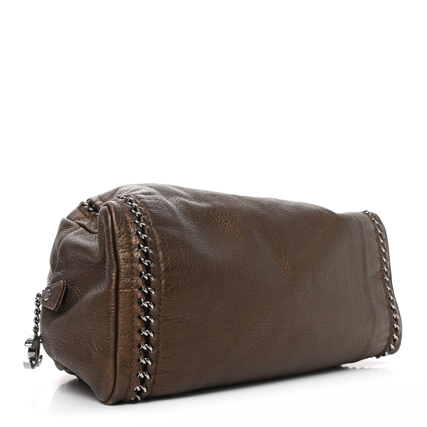 Chanel Metallic Goatskin Medium Luxe Ligne Bowler Bronze 4 of 10