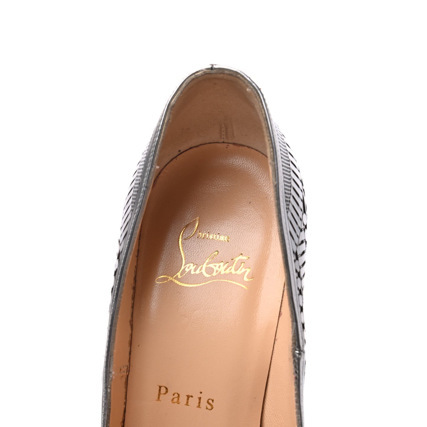 Metallic Specchio Suede Laser Cut Kristali 120 Pumps 35.5 Silver