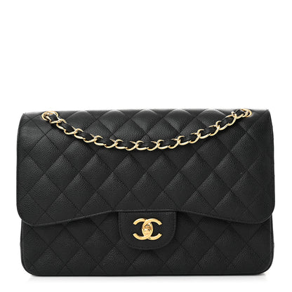 Chanel Caviar Quilted Jumbo Double Flap Black 1 of 12