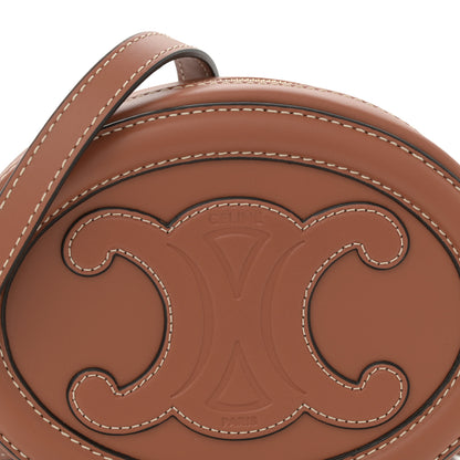 Celine Smooth Calfskin Cuir Small Triomphe Oval Crossbody Purse Tan 8 of 11