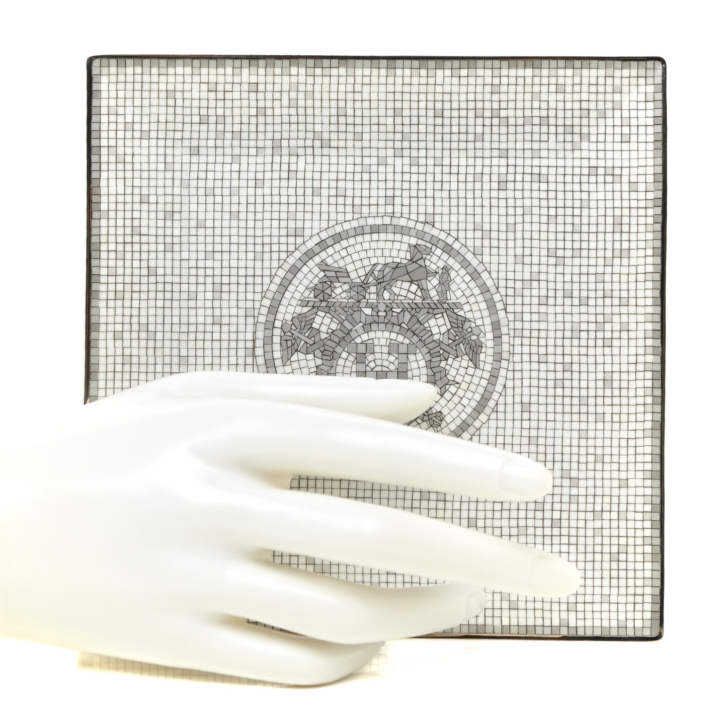 Porcelain Mosaique Au 24 Platinum Square Plate N°3
