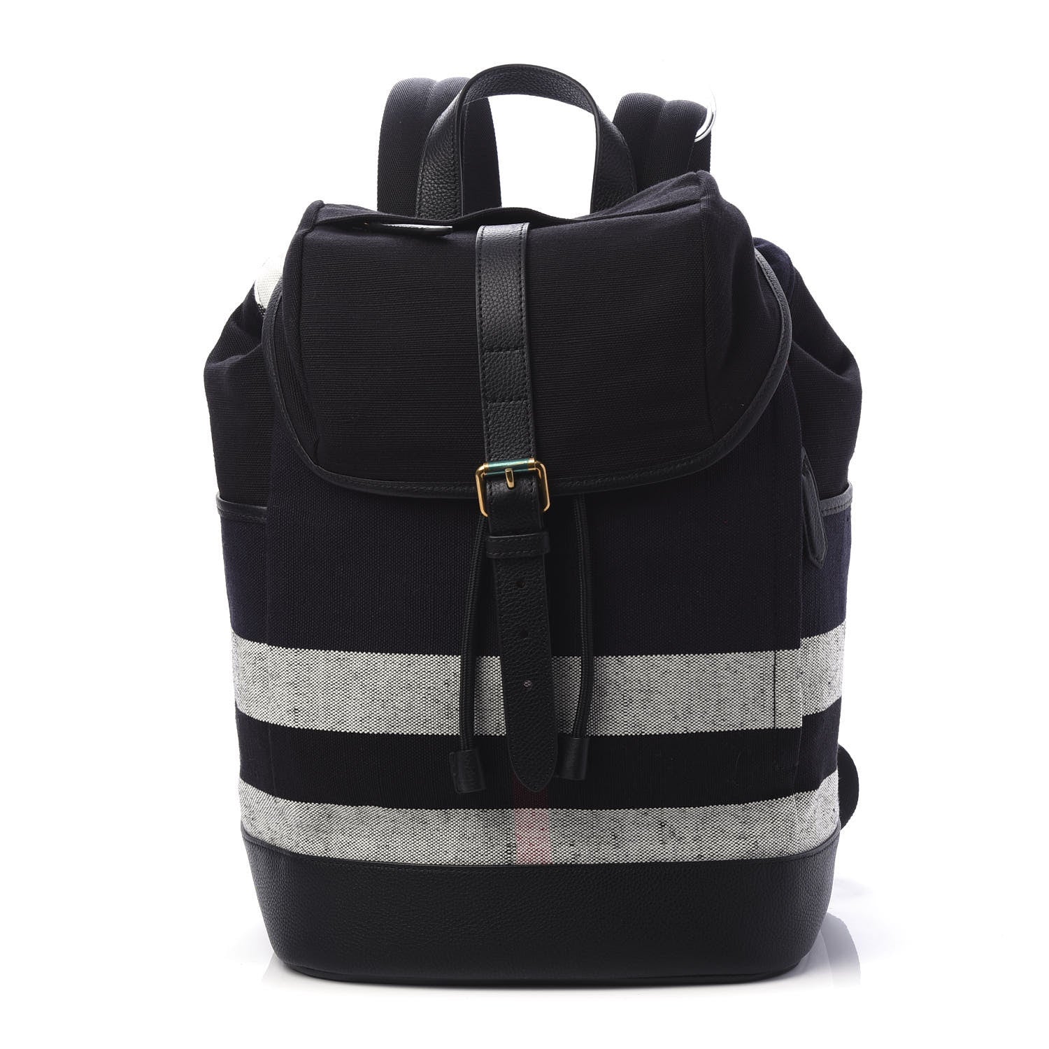 Burberry Overdyed Canvas Mega Check Drifton Backpack Black 1 of 8