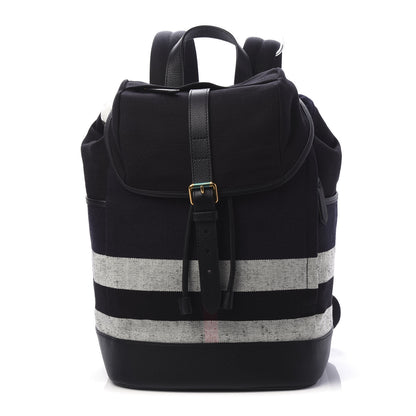 Burberry Overdyed Canvas Mega Check Drifton Backpack Black 1 of 8