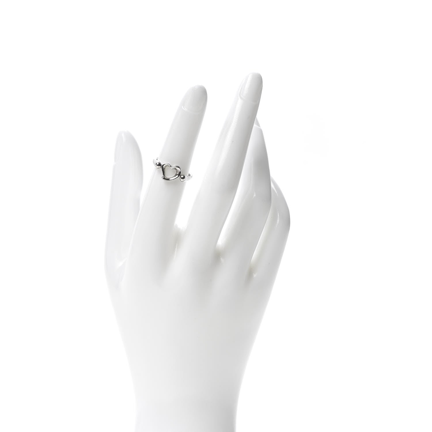 Tiffany Sterling Silver Elsa Peretti Open Heart Ring 49 5 2 of 5