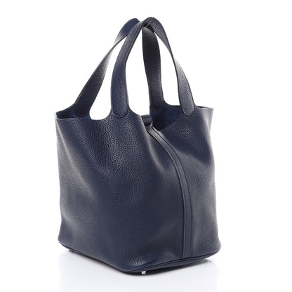 Hermes Taurillon Clemence Picotin Lock 26 GM Bleu Nuit 3 of 9