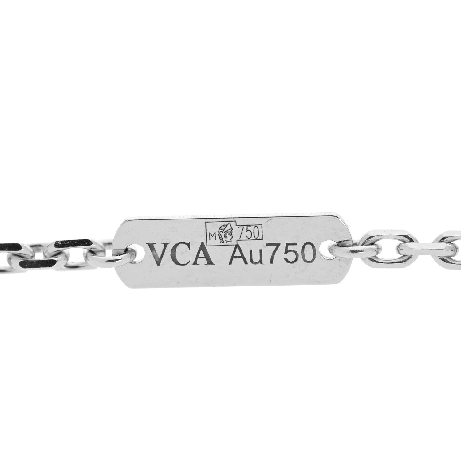 Van Cleef & Arpels 18K White Gold Mother of Pearl Magic Alhambra Pendant Necklace 5 of 6