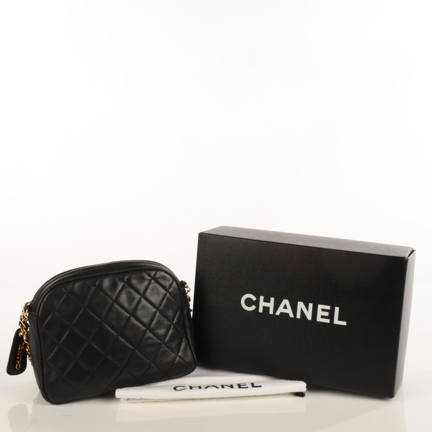 Chanel Lambskin Quilted Shoulder Bag Black 5 of 9